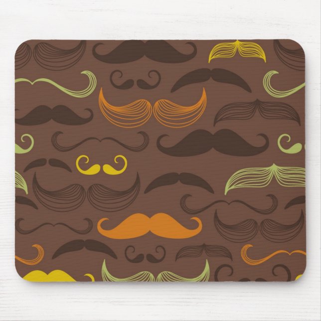Moustache pattern, retro style 5 mouse pad (Front)