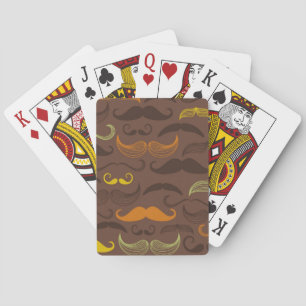 Moustache pattern, retro style 5 playing cards
