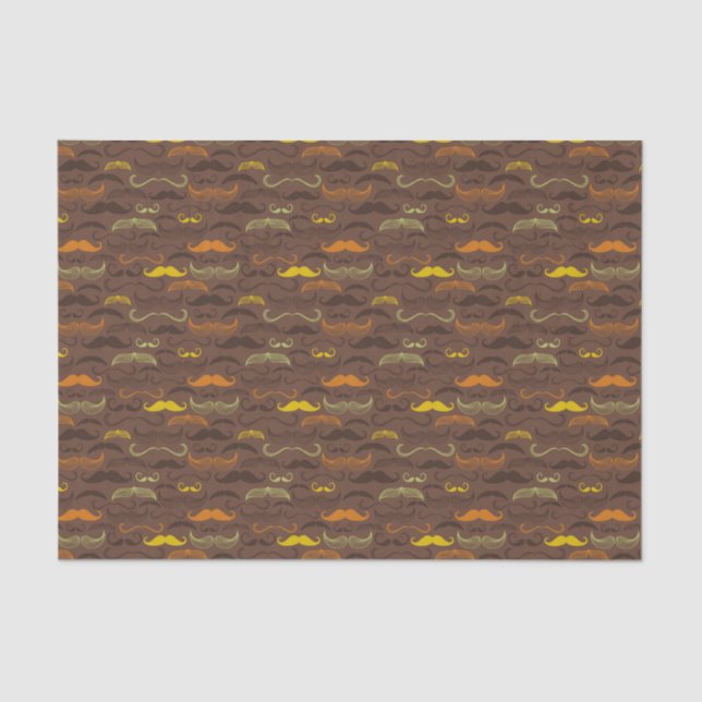 Moustache pattern, retro style 5 tissue paper (Front)