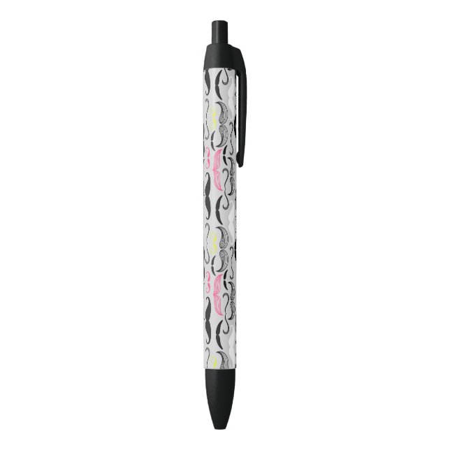 Moustache pattern, retro style black ink pen (Bottom (Vertical))