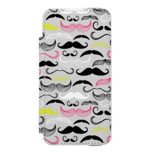 Moustache pattern, retro style incipio watson™ iPhone 5 wallet case
