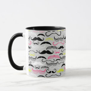 Moustache pattern, retro style mug