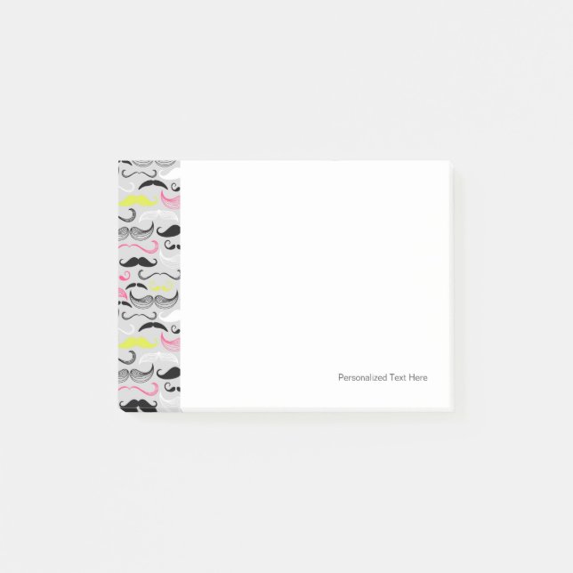 Moustache pattern, retro style post-it notes (Front)