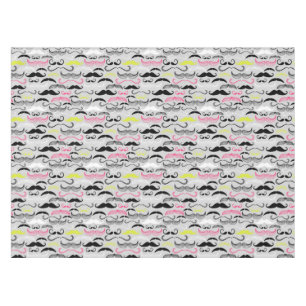 Moustache pattern, retro style tablecloth