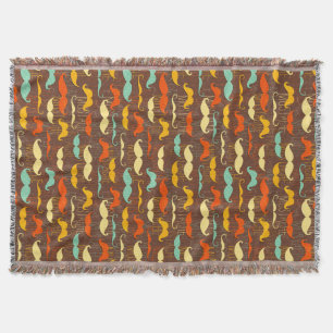 Moustache pattern throw blanket