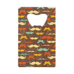Moustache pattern wallet bottle opener