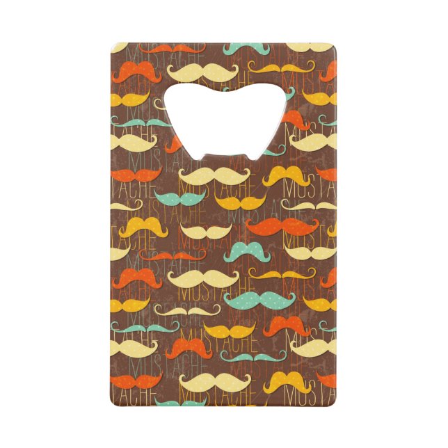 Moustache pattern wallet bottle opener (Front)