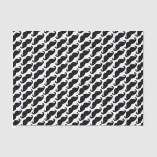 Moustache Pattern White and Black Tissue Paper