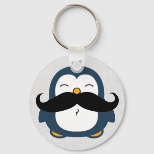 Moustache Penguin Keychain