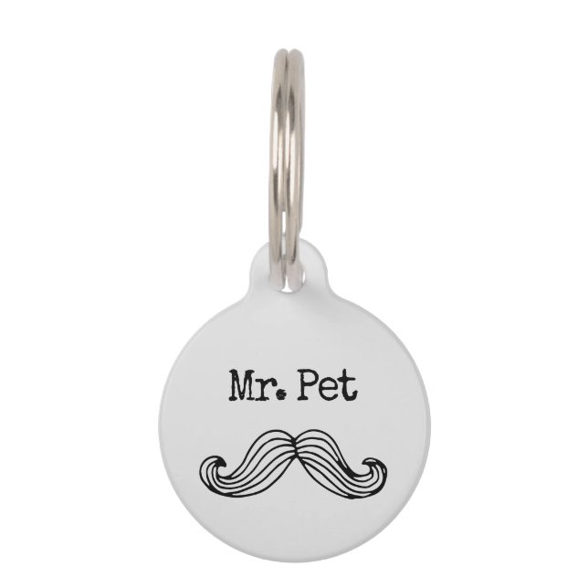 Moustache Pet Tag (Front)