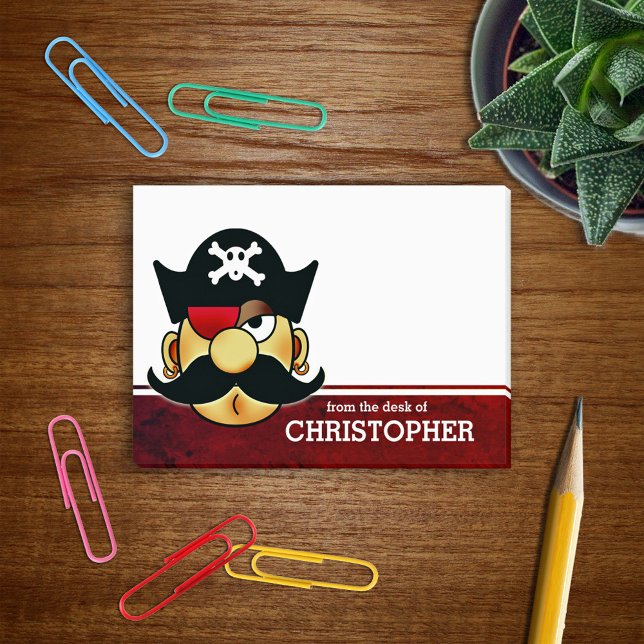Moustache Pirate Personalized Post-it Notes (Creator Uploaded)