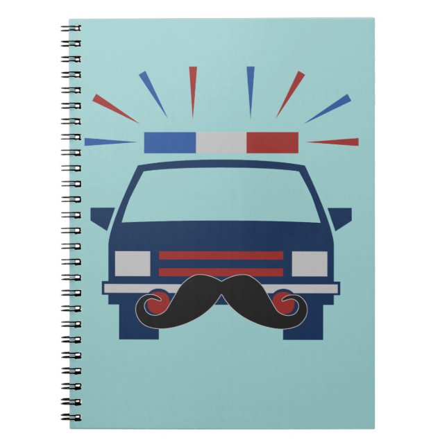 Moustache Police custom colour notebook (Front)