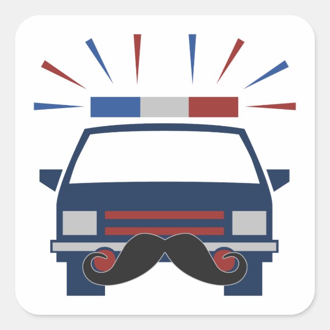 Moustache Police custom stickers (Front)