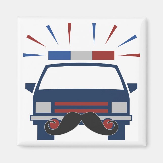 Moustache Police magnet (Front)