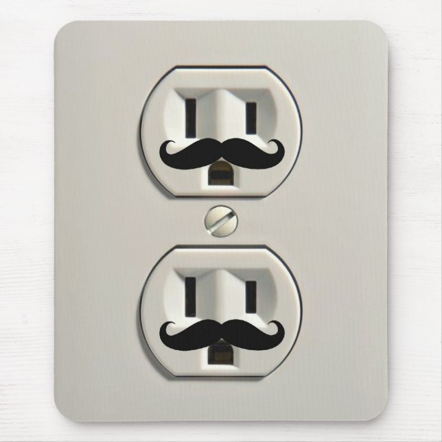 Moustache power outlet mouse pad (Front)