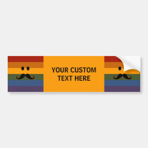 Moustache Pride custom bumpersticker Bumper Sticker