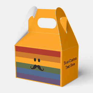 Moustache Pride custom favour boxes