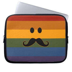 Moustache Pride custom laptop sleeve