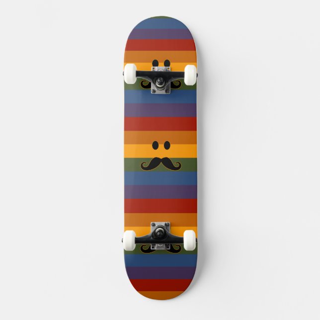 Moustache Pride custom skateboard (Front)