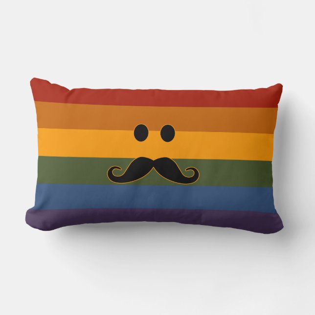 Moustache Pride custom throw pillow (Front)