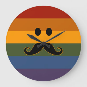 Moustache Pride custom wall clock