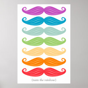 Moustache Rainbow Poster