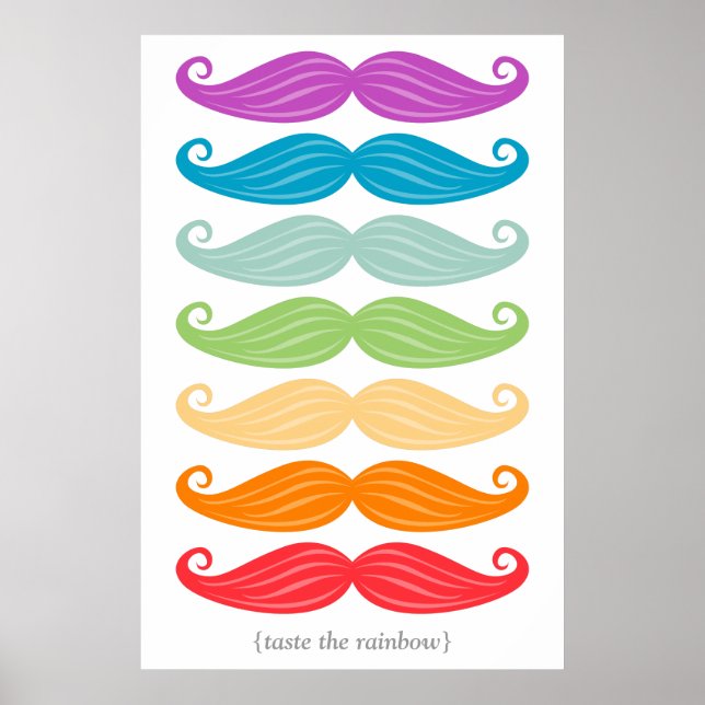 Moustache Rainbow Poster (Front)