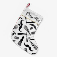 Moustache Razor Shaver Watercolor Barber Pattern