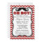 Moustache Red Chevron Baby Shower Invite