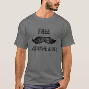 Moustache Rides Funny Moustache Vintage Distressed T-Shirt