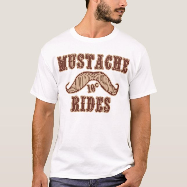 Moustache Rides T-Shirt (Front)