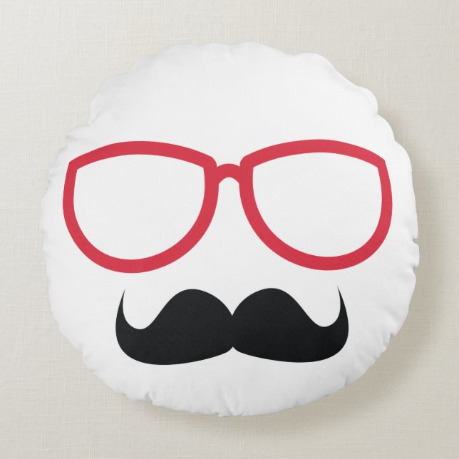 Moustache Round Pillow (Front)