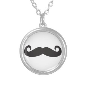 Moustache Silver Plated Necklace