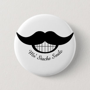 Moustache Smile 2 Inch Round Button