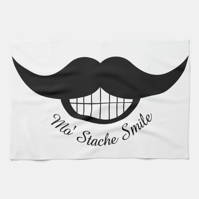 Moustache Smile Kitchen Towel (Horizontal)