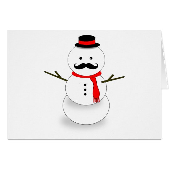 moustache snowman note card