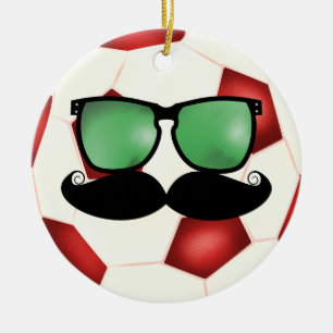 Moustache Soccer Ball Ornament