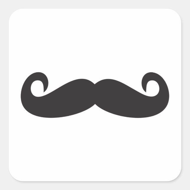 Moustache Square Sticker (Front)