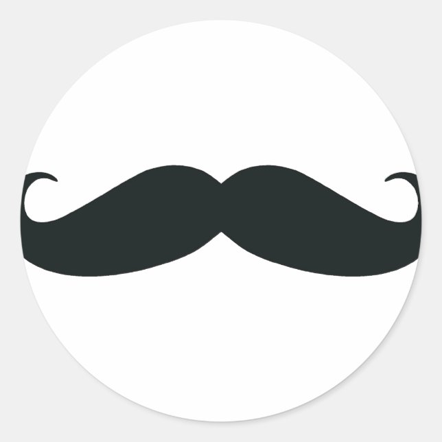Moustache Stache Classic Round Sticker (Front)