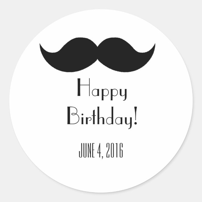 Moustache stickers- Customize Classic Round Sticker (Front)