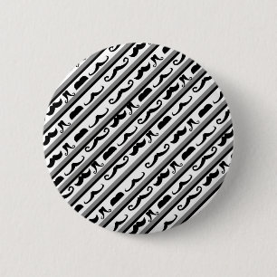 Moustache Stripes 2 Inch Round Button