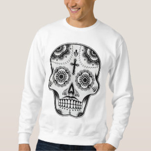Moustache sugar skull sweatshirt