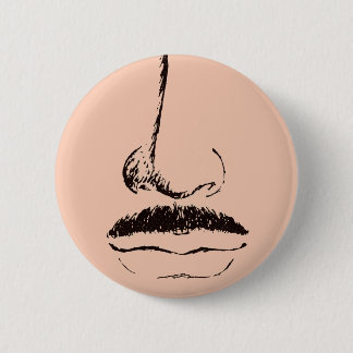 Moustache Surrealist Pinback 2 Inch Round Button