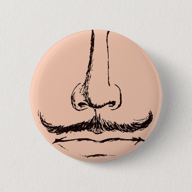 Moustache Surrealist Pinback 2 Inch Round Button (Front)