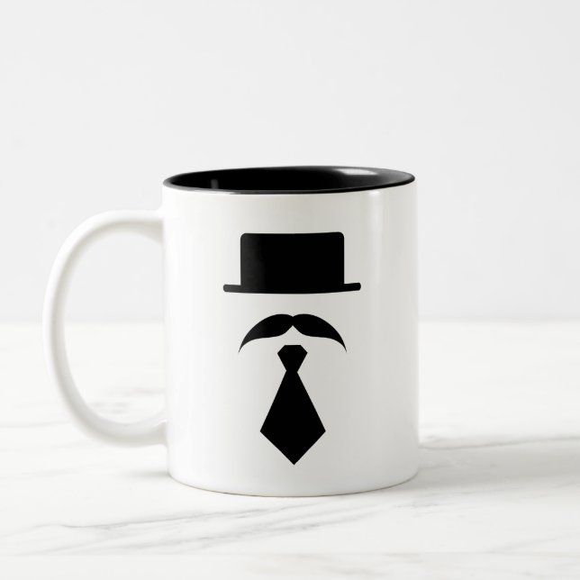 Moustache & Tie Pictogram Mug (Left)