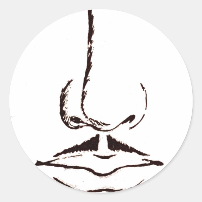 Moustache Vintage Surrealist Classic Round Sticker (Front)