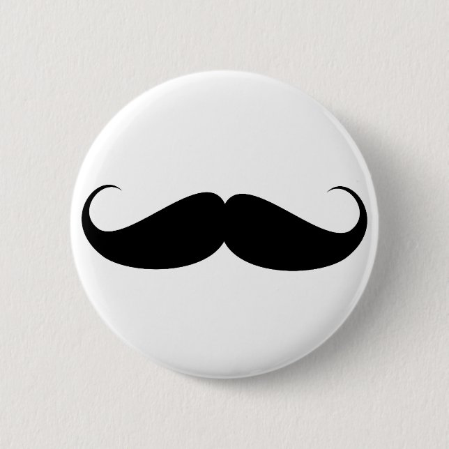 moustache vintage symbol illustration 2 inch round button (Front)