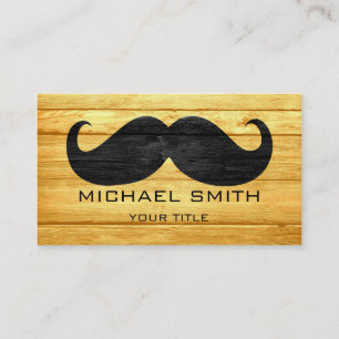 Moustache Vintage Wood #3 Business Card