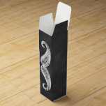 Moustache Wine Box. Wine Box<br><div class="desc">A trendy moustache on a chalkboard background decorates this fun wine box.</div>