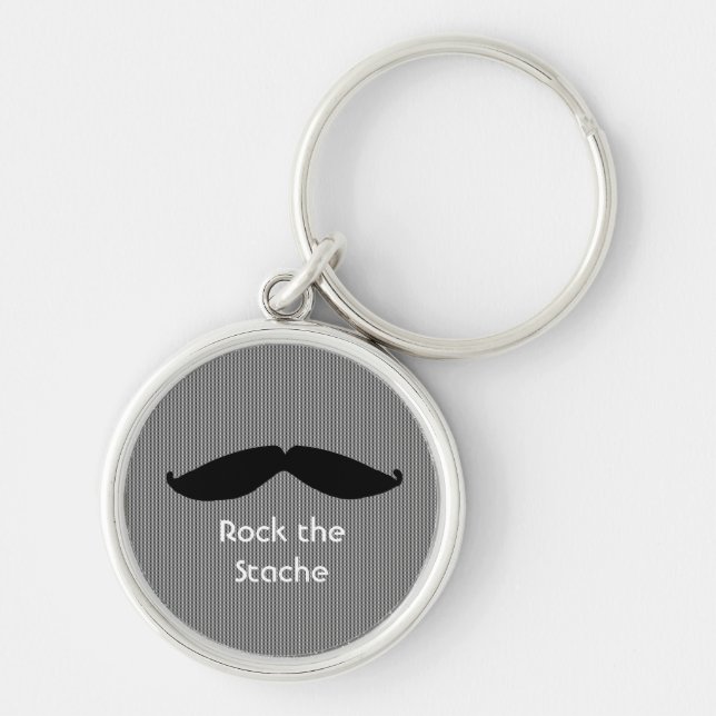 Moustache with Cute Saying Keychain (Front)